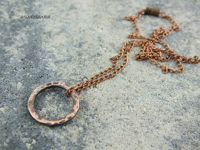 Naszyjnik miedziane koło /Copper circle necklace