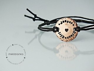 Bransoletka Miedziany Imiennik z trzema imionami