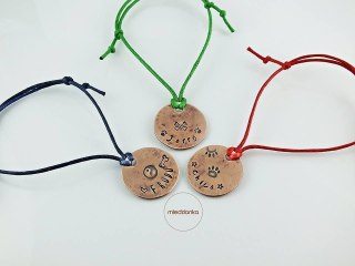 Bransoletka Miedziany Imiennik z zawieszką