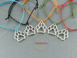 Bransoletka Paw Print Charm sznurek 1 mm