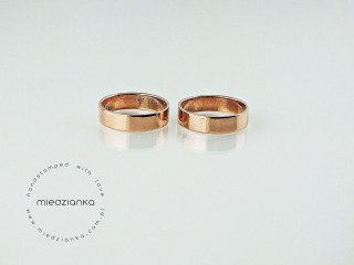 Miedziana obrączka 5 mm Błysk