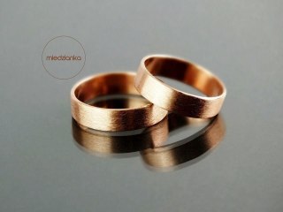 Miedziana obrączka 5 mm Satyna