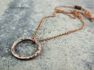 Naszyjnik miedziane koło /Copper circle necklace
