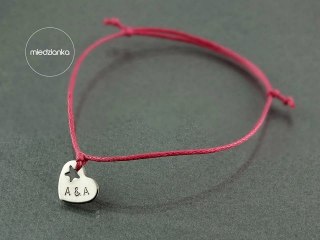 Serce-Bransoletka Inicjał ze stali nierdzewnej