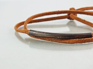 Bransoletka Copper Tube VINTAGE na rzemieniu