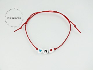 Bransoletka Inicjał Double Heart