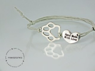 Bransoletka Paw Print Silver MadeWithLove