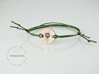Bransoletka miedziana Czterolistna Koniczyna