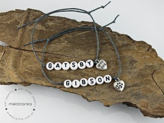 Bransoletka z imieniem psa - white letters