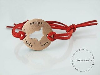 Bulterier - Bransoletka wycinana [3-4 imiona]