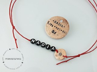 Choker z imieniem dla psa z adresówką