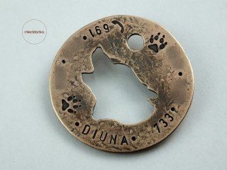 Identyfikator personalizowany z miedzi Ø32mm