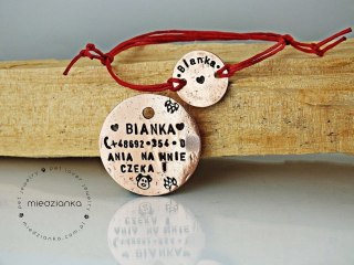 Miedziany Set dla psa i właściciela ANIA CZEKA