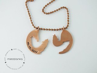 Naszyjnik Wilczy Yin Yang z napisem