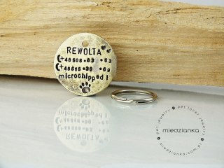Ø32mm Adresówka dla psa z mosiądzu