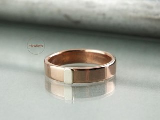 Obrączka Miedziana Simple Rectangle