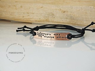 Bransoletka miedziana z Twoim tekstem