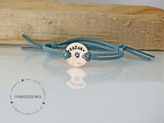 Bransoletka z imieniem psa na rzemieniu