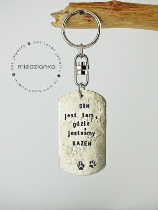 Brelok-nieśmiertelnik do kluczy z Twoim tekstem