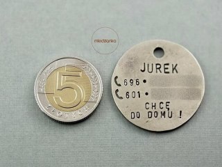 Ø32mm Adresówka z alpaki dla psa