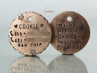 Ø32mm Dwustronna adresówka miedziana Psia Krew