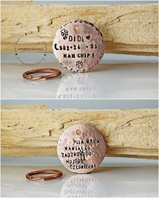 Ø32mm Dwustronna adresówka miedziana Psia Krew