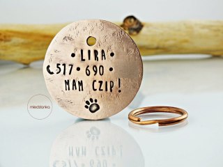 Ø40mm Adresówka miedziana dla psa 3 linijki