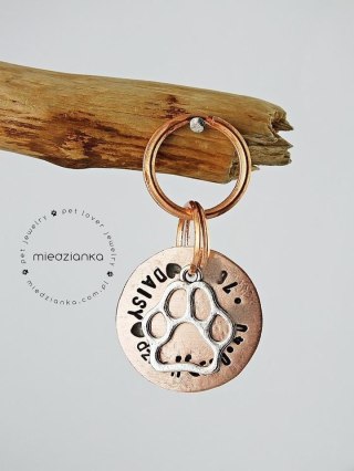 Ø25mm Adresówka Copper Elegant [Dog Paw]