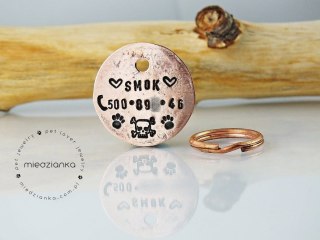 Ø25mm Adresówka miedziana - czacha Skull