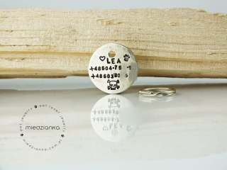 Ø25mm Adresówka z alpaki - czacha Skull 2 numery