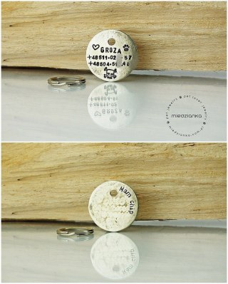 Ø25mm Dwustronna adresówka czacha Skull 2 telef.