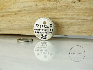 Ø25mm Dwustronna adresówka czacha Skull 2 telef.