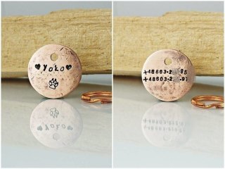 Ø25mm Dwustronna adresówka miedziana dla psa