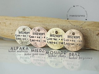 Ø25mm Dwustronna adresówka z adresem [brąz]