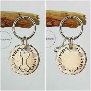 Ø32mm Adresówka Bronze Dog Bone - 2 numery