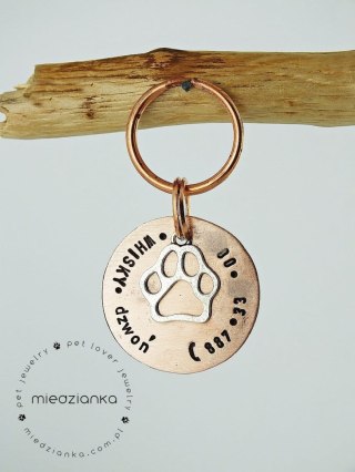 Ø32mm Adresówka Copper Elegant [Dog Paw]