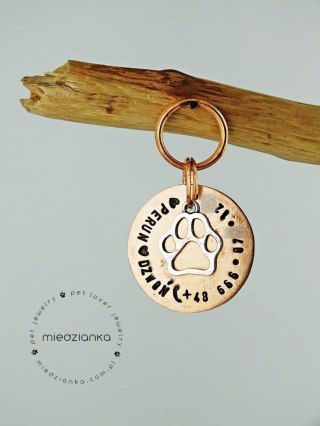 Ø32mm Adresówka Copper Elegant [Dog Paw]