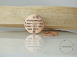Ø32mm Adresówka Jestem Burek [miedź]
