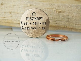 Ø32mm Adresówka dla psa Minimal 2 numery [brąz]