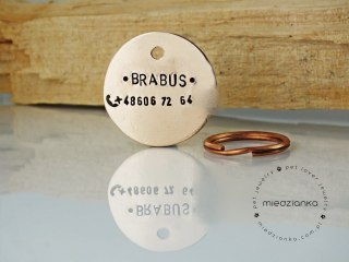 Ø32mm Adresówka dla psa Minimal [brąz]