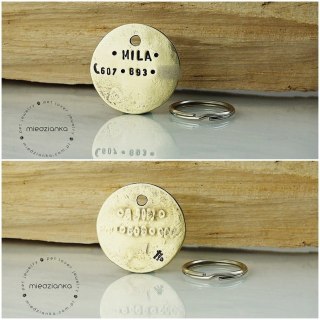 Ø32mm Adresówka dla psa Minimal [mosiądz]