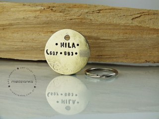 Ø32mm Adresówka dla psa Minimal [mosiądz]