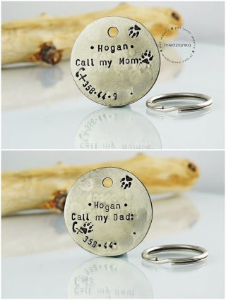 Ø32mm Adresówka dla psa Mom&Dad dwustronna