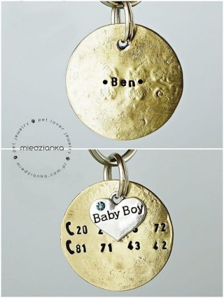 Ø32mm Adresówka dwustronna Baby Boy [mosiądz]