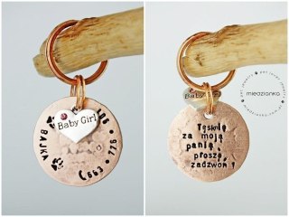 Ø32mm Adresówka dwustronna Baby Girl [miedź]