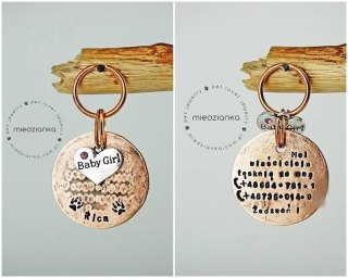 Ø32mm Adresówka dwustronna Baby Girl [miedź]