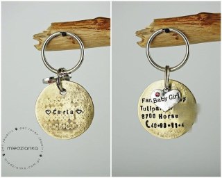 Ø32mm Adresówka dwustronna Baby Girl [mosiądz]