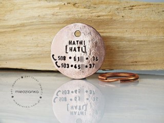 Ø32mm Adresówka dwustronna z datą urodzenia psa