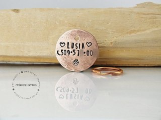Ø32mm Adresówka miedziana 1 nr tel. litery 4 mm
