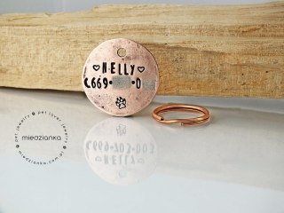 Ø32mm Adresówka miedziana 1 nr tel. litery 4 mm